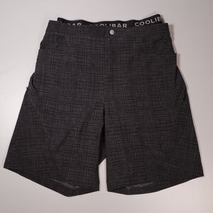 Coolibar Mens Large L Calasa Tech Swim Trunks UPF W/ Liner Swimwear Black Gray